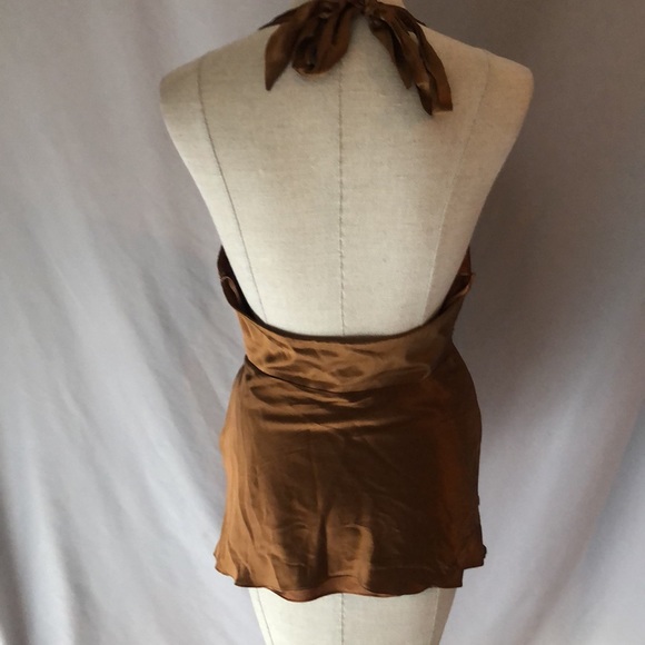 Brown/gold beaded halter top - Picture 4 of 6
